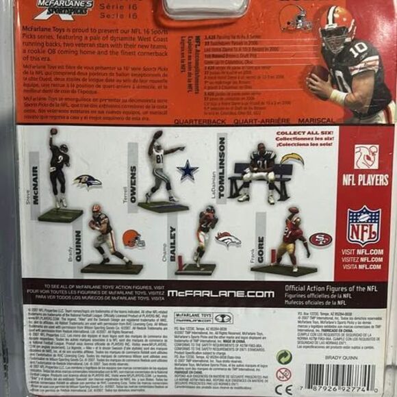 2007 Brady Quinn McFarland Browns Figurine & Topps Opp RC Card Notre Dame #101 - Picture 3 of 5